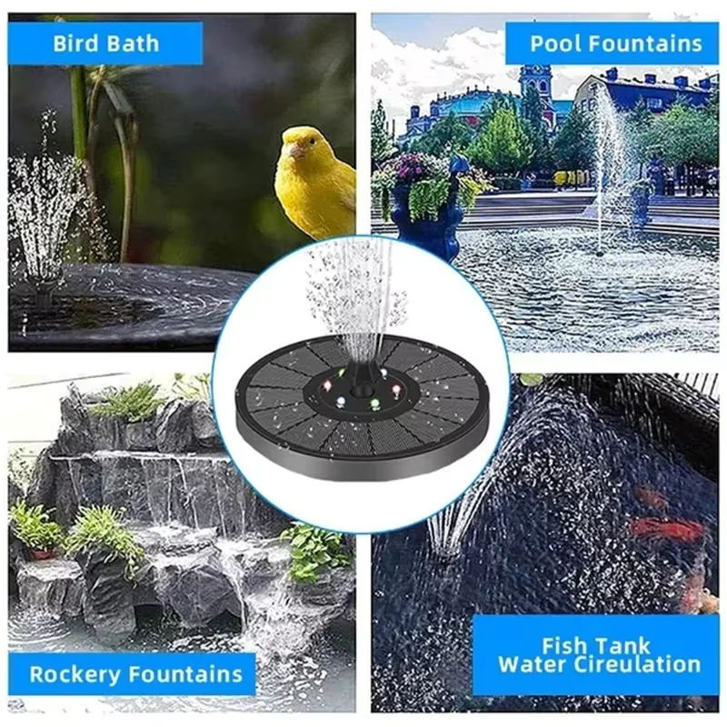 Solar Brunnenpumpe Set mit Solarpanel für Garten und Vogelbad in Multicolor - Bild 6