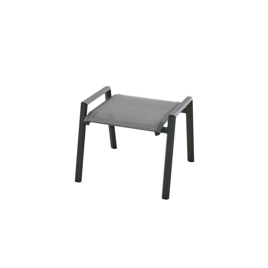 Siena Garden Gartenhocker Tauro aus Aluminium in Anthrazit Matt mit Ranotex-Gewebe, B/T/H: 56,5 x 59 x 47 cm - Bild 2