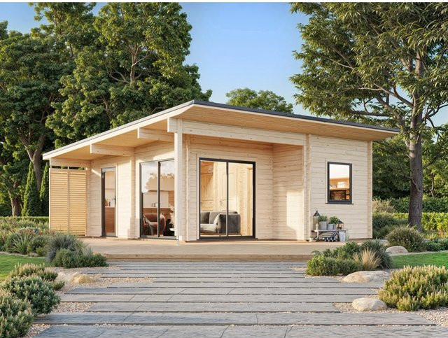Palmako Gartenhaus Cecilia aus Fichtenholz in Braun mit Pultdach und inklusive Fußboden B/T/H: 680 x 813 x 295 cm - Bild 1