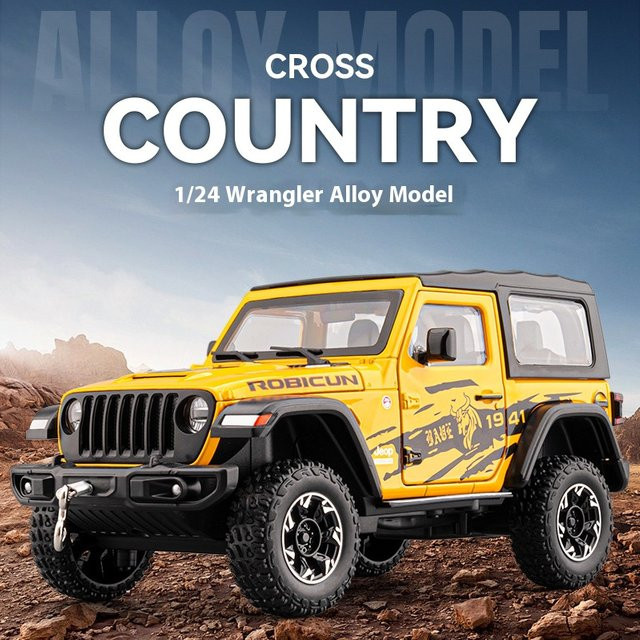 CCA Dual-Form-Jeep, Legierungsmodell, 1:24, mit Licht und Sound, Gelb - Bild 1