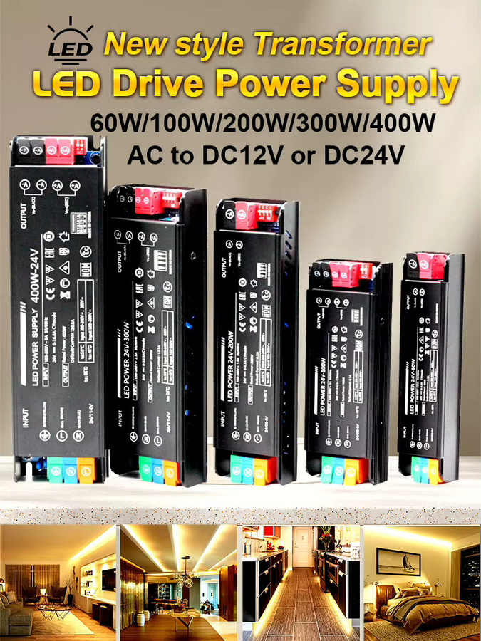 NIUGUY LED-Beleuchtungstransformator mit einstellbarer Spannung AC100-265V zu DC 12V 24V, Metall, Schwarz - Bild 7