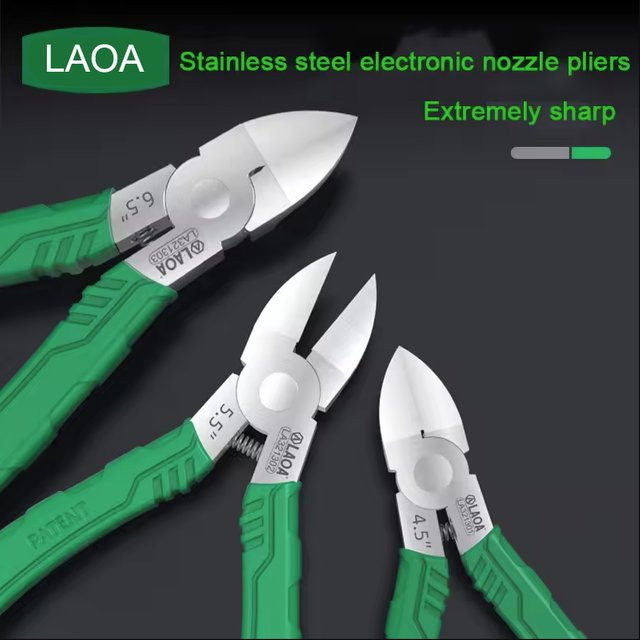 LAOA Elektrikerzange aus Edelstahl in Grün als Kombinationszange mit Schneidefunktion - Bild 1