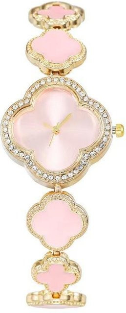 Armbanduhr Quarz, Edelstahl, Roségold, Diamantbesetzt, Damen, rosa - Bild 1