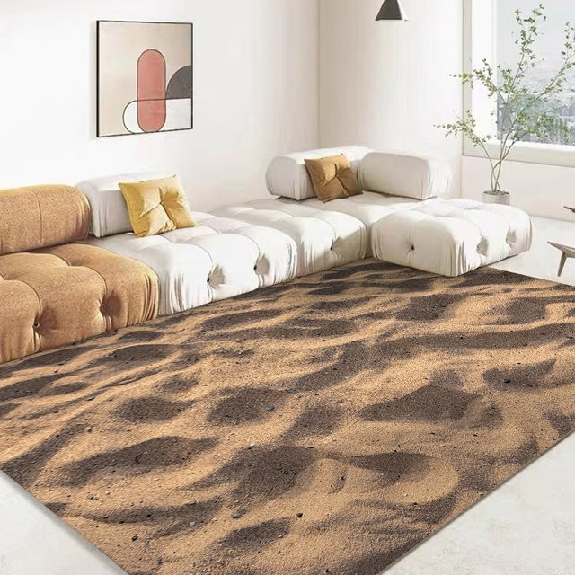 HAISILK MOON 3D Sand Desert Simulation Teppich für Wohnzimmer Badezimmer Schlafzimmer und Outdoor - Bild 1