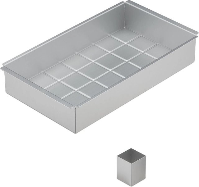 Verstellbare Zahlenkuchenform aus Aluminium von Relaxdays in Silber, B/T/H: 31,5 x 5,5 x 18 cm - Bild 1