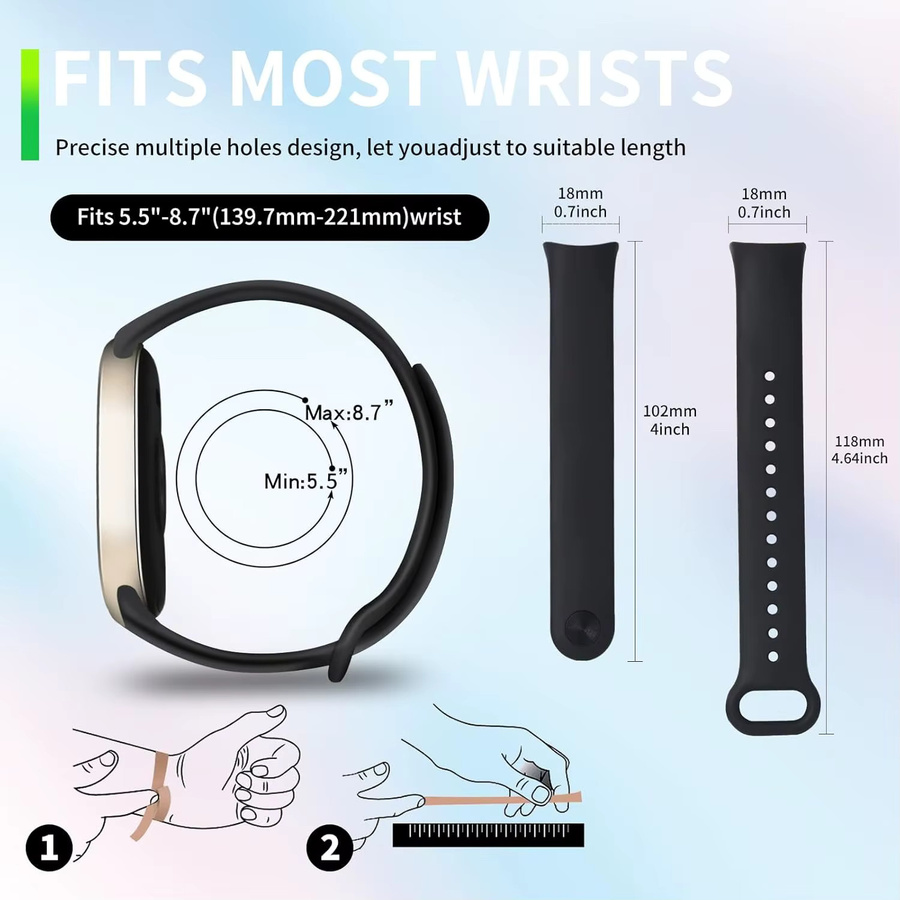 Wasserdichtes Silikonarmband für Xiaomi Mi Band 9 und Mi Band 8 in Rot, Unisex Sportband - Bild 4