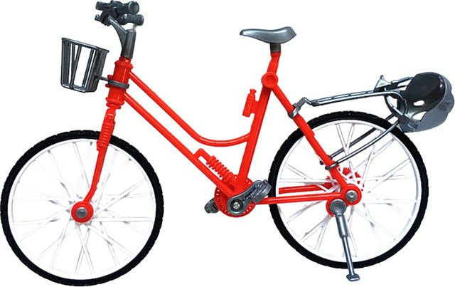 ROUND YUAN Mini Fahrrad DIY Montage Set für 1:6 Puppen in Rosa und Rot mit Werkzeug - Bild 1