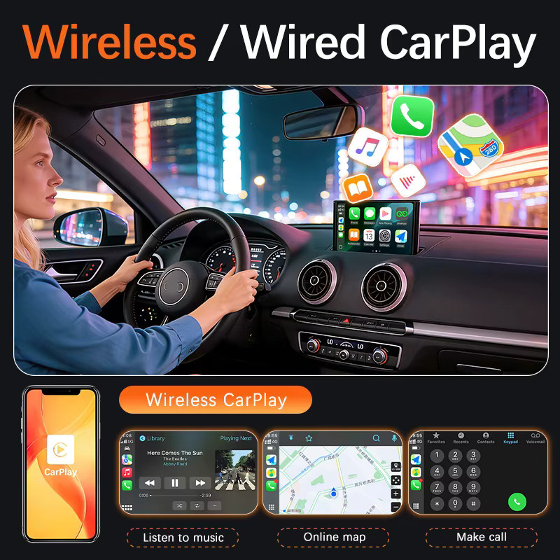 Szay AUTO Kabelloses CarPlay Android Interface für Audi A3 S3 8V A4 B9 A5 Q2 Q7 Q5L MIB mit AirPlay Mirror Link und Multimedia-Kamera - Bild 2