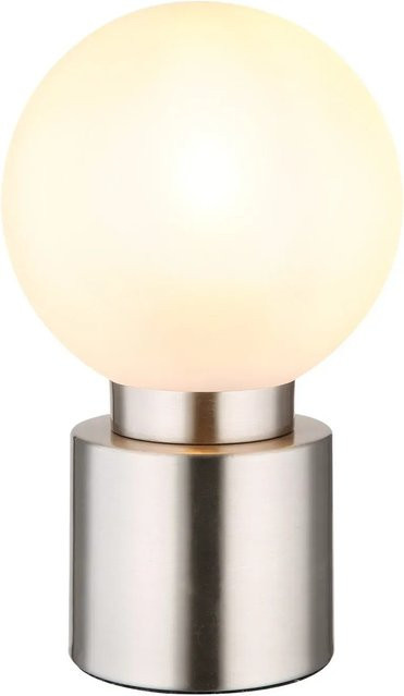 Globo Tischleuchte Globe in Silber mit Glaskugel und E14 Fassung - Bild 1