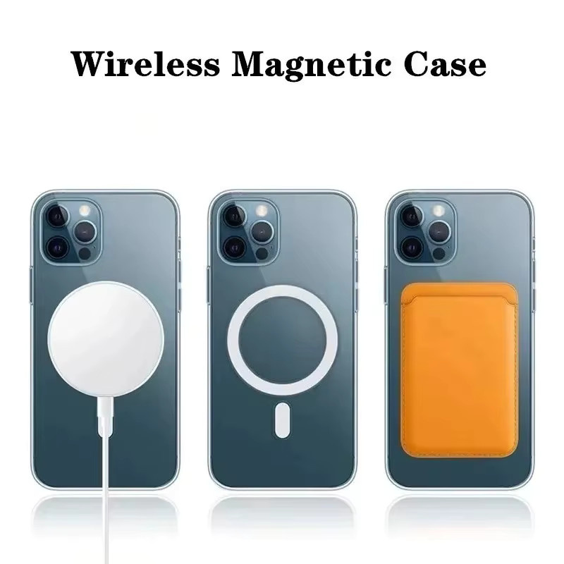 ZHUOHUAN Transparente MagSafe Handyhülle mit Leder-Wallet für iPhone 12 bis iPhone 18 Pro Max, Stoßfest, Schwarz - Bild 2
