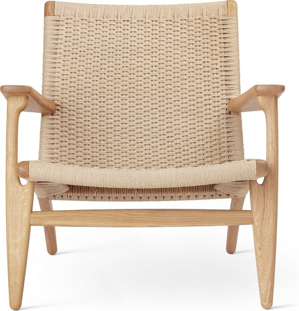 Carl Hansen & Søn CH25 Sessel mit Armlehnen in Beige und Papierkordel - Bild 1