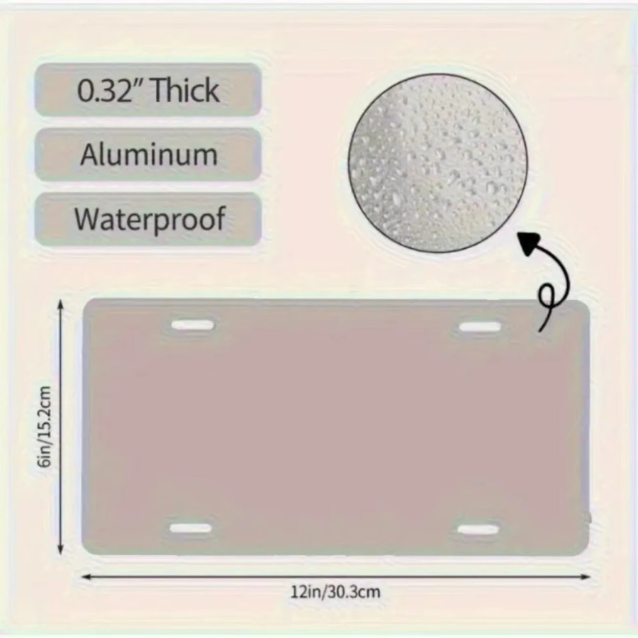 Personalisiertes Florida Aluminium Nummernschild von CIFBUY in Silber und Weiß, B/H: 30,5 x 15,2 cm - Bild 1