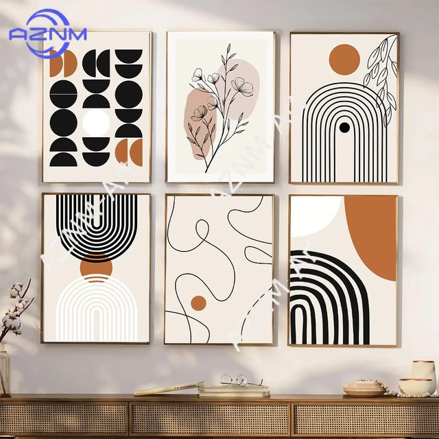 AZNM Abstrakte Wanddekoration in Mehrfarbig mit geometrischem und minimalistischem Design - Bild 1