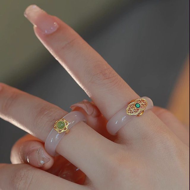 VENTFILLE Ring 925 Silber, Chalcedon, Vintage, Damen - Bild 1