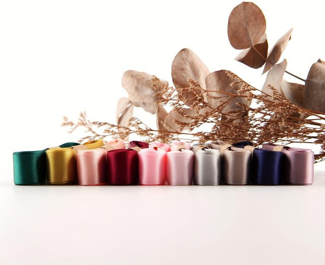 WTEMPO Doppelseitiges Geschenkverpackungsband, 10 Stück, Beige und Mehrfarbig, Breite: 1,5 cm, Länge: 2 m - Bild 1