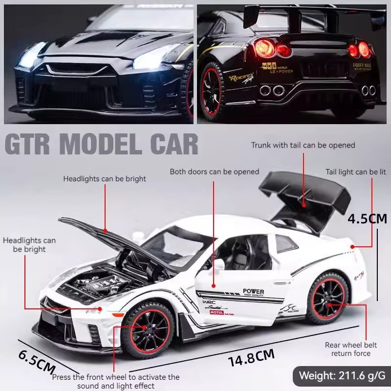 Maisto GTR R35 Modellauto, 1:32, Metall, mit Licht und Sound - Bild 2