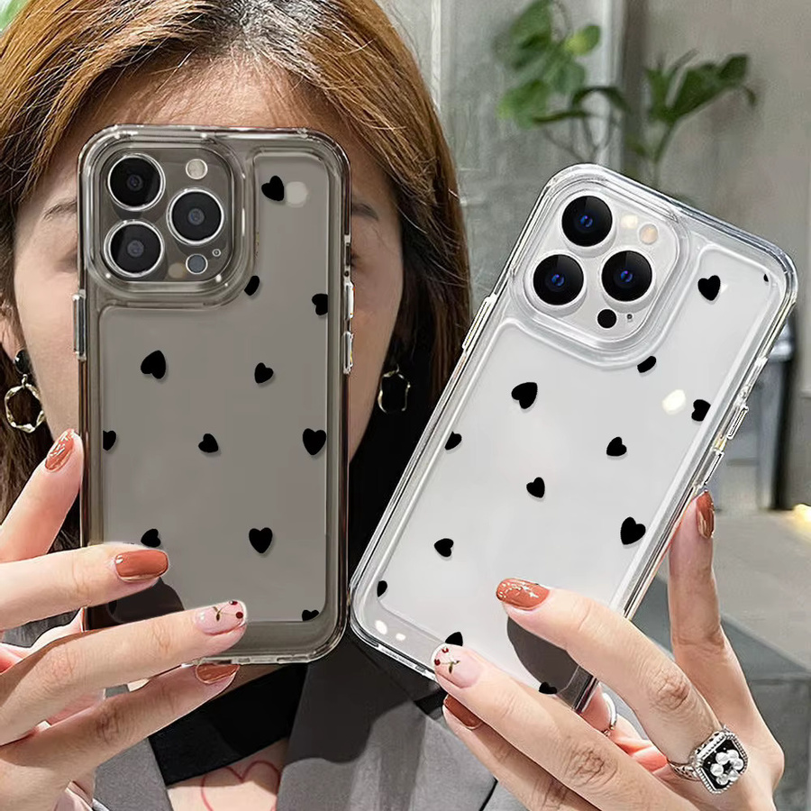 TUNEDEE Silikon Handyhülle mit Herz-Design für iPhone Modelle, Transparent - Bild 2