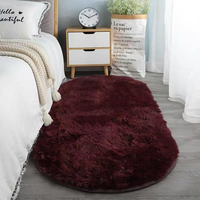 Ovaler flauschiger Langhaarteppich von ZZ HOME in Lila/Mehrfarbig, B/L: 100 x 200 cm - Bild 1