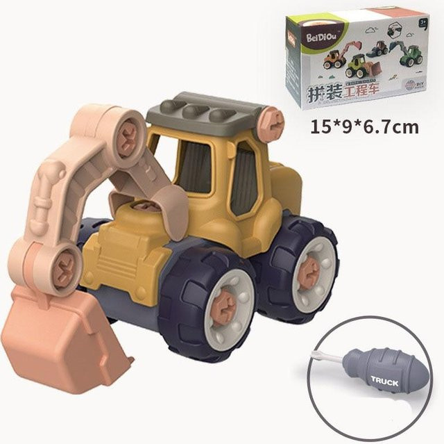 Yiran toy Bau-dir-selbst Baufahrzeug Ingenieurspielzeug, beige, ab 4 Jahre - Bild 1