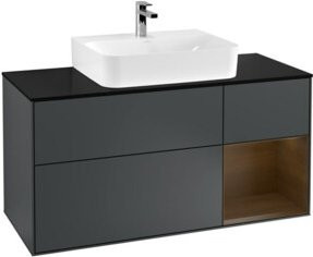 V&B Waschtischunterschrank Finion in Walnuss, Breite: 120 cm, Tiefe: 50,1 cm, Höhe: 50,1 cm - Bild 1
