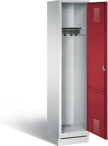 C+P Garderobenschrank Evolo mit Front in Rubinrot und Korpus in Lichtgrau, H x B x T: 180 x 42 x 50 cm - Bild 1