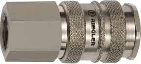 Riegler Schnellverschlusskupplung NW 10 aus Messing in Silber mit G 3/4 IG Anschluss - Bild 1