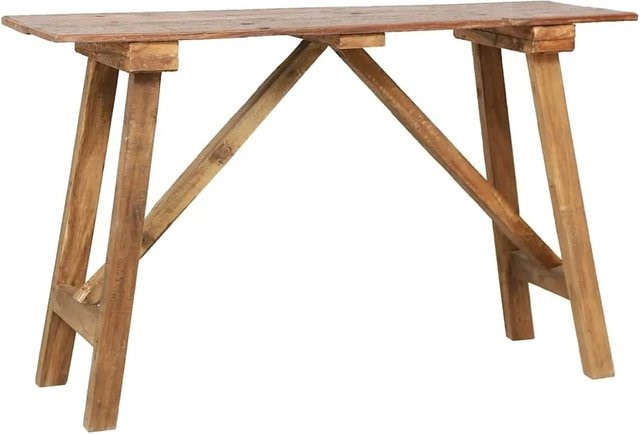 vidaXL Konsolentisch aus Massivholz im Antik-Stil, Farbe Braun, B/T/H: 130 x 40 x 80 cm - Bild 1