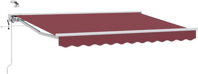 vidaXL Elektrische Ausziehbare Markise mit Semi-Cassette in Bordeauxrot, Breite: 300 cm, Tiefe: 200 cm - Bild 1