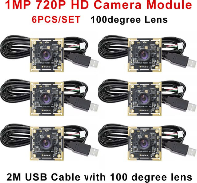 HBVCAM USB-Kameramodul OV9732 mit 1MP Auflösung und 100 Grad Sichtfeld, Schwarz, 2M Kabel - Bild 1