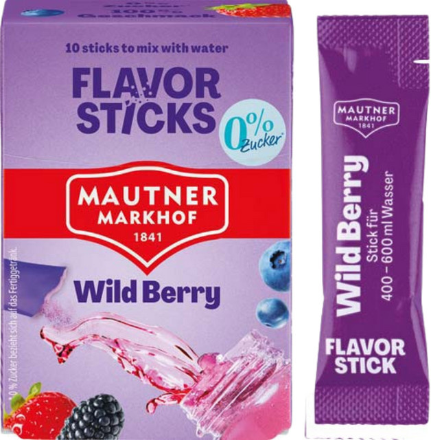 Mautner Getränkepulver Wild Berry, 0 % Zucker, vegan, 10 Stk - Bild 1