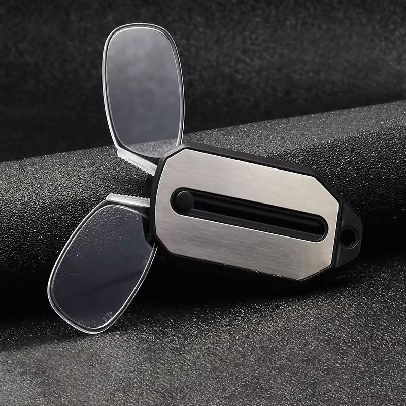 Lesebrille Clip-on, randlos, Metall, Krokodil, Unisex - Bild 3