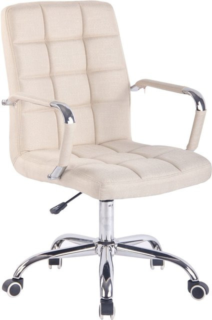 TPFLiving Bürostuhl in Beige mit Armlehnen und Rollen für Home-Office und Büro - Bild 1