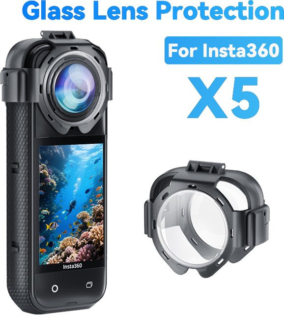 SZKOSTON Glaslinsenschutz für Insta360 X5, kratzfestes und abnehmbares Zubehör in Transparent - Bild 1