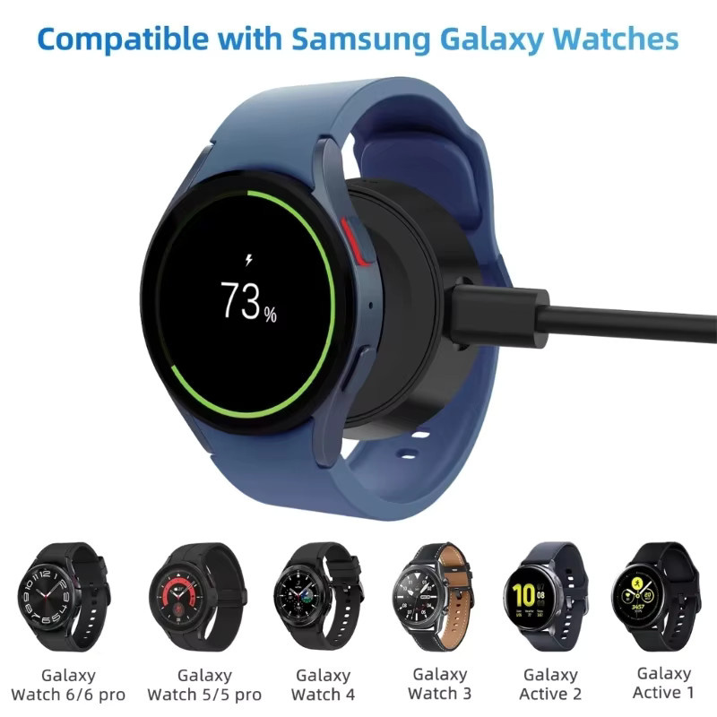 Samsung USB-C Schnellladekabel und Ladestation für Galaxy Watch 6, 5, 4, 3 und Active in Weiß - Bild 2