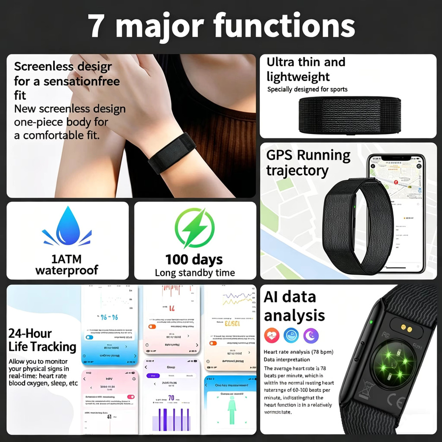 KESHUYOU Smartwatch für Herren in Schwarz mit Herzfrequenzmesser und IP68 Wasserdichtigkeit für Android und iOS - Bild 4