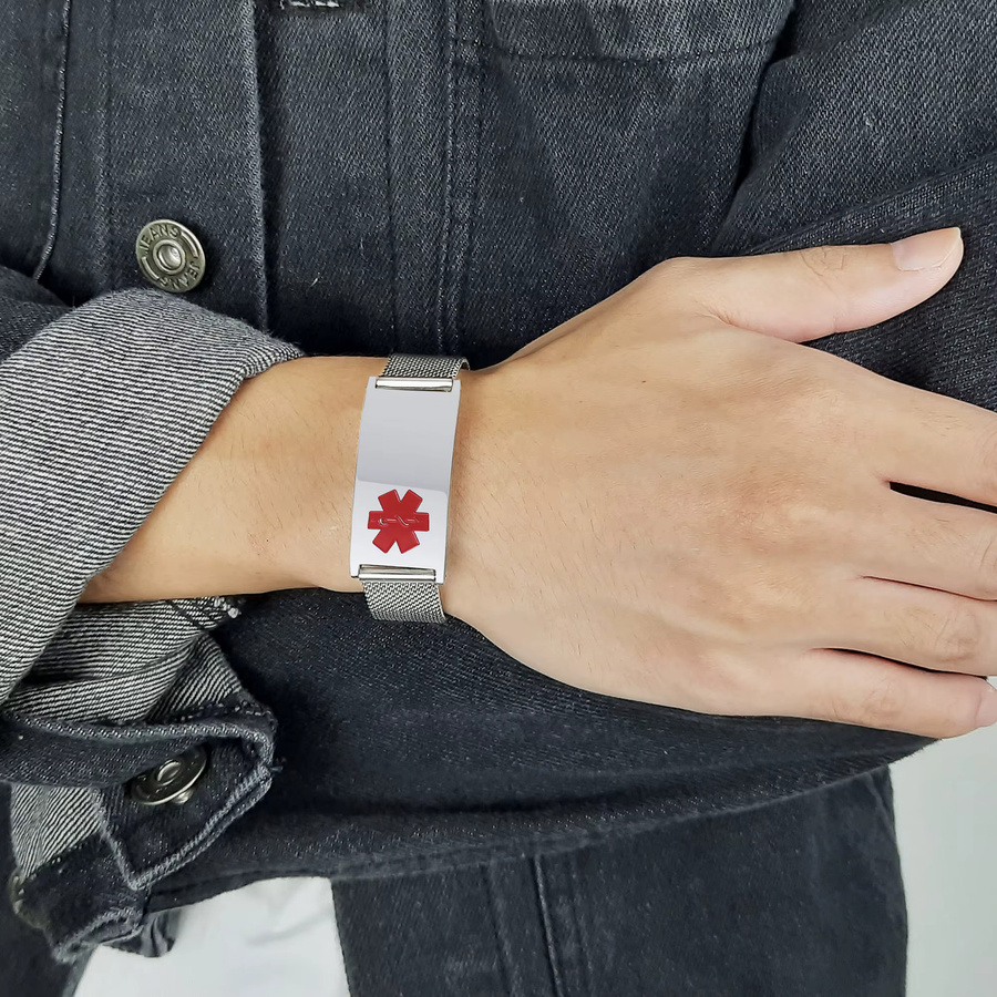 Myfresty Medizinische ID-Armbänder, Edelstahl, Unisex - Bild 3