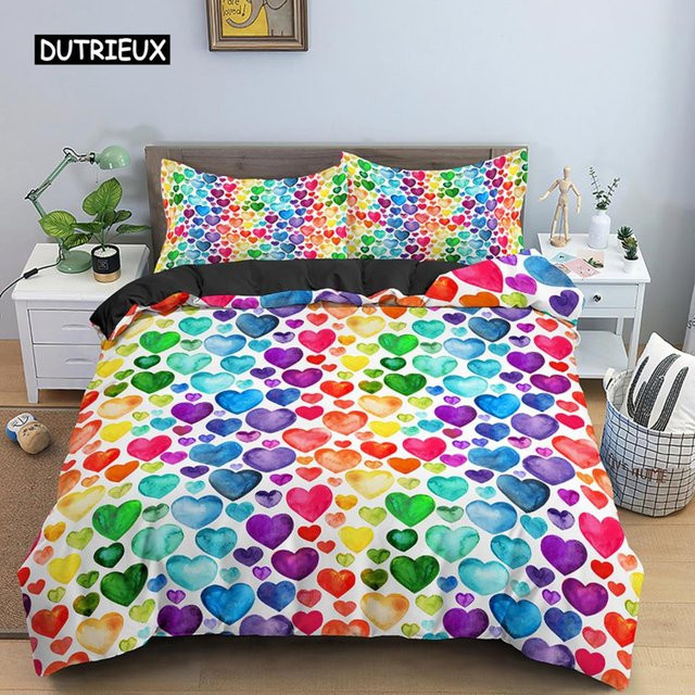 Binchi Kinderbettwäscheset aus Mikrofaser mit geometrischem Streifenmuster, 3-teilig, Multicolour, B/H: 140 x 200 cm - Bild 1