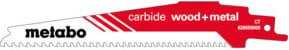 Metabo Säbelsägeblatt carbide wood + metal in Rot, Länge: 150 mm, Breite: 1,25 mm - Bild 1
