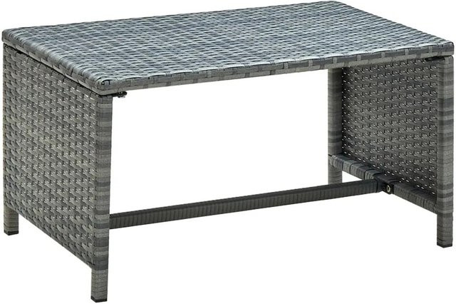 vidaXL Couchtisch aus Poly Rattan in Anthrazit, B/T/H: 70 x 40 x 38 cm - Bild 1