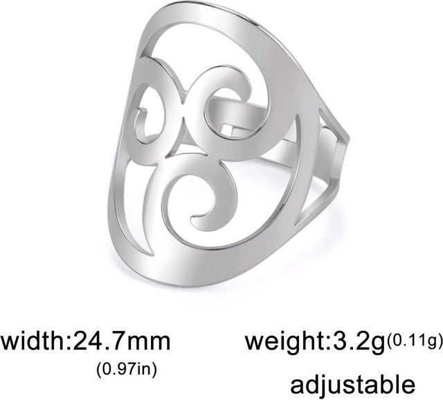LIKGREAT Ring Triskele, Edelstahl, Damen - Bild 1