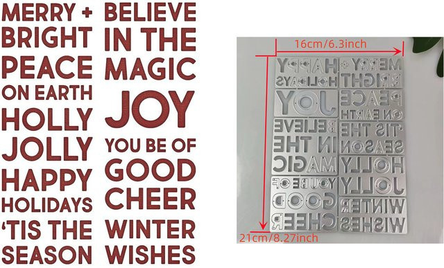 GOOD JOY Weihnachts Metall Stanzform in Silber für DIY Scrapbooking und Handarbeit - Bild 1