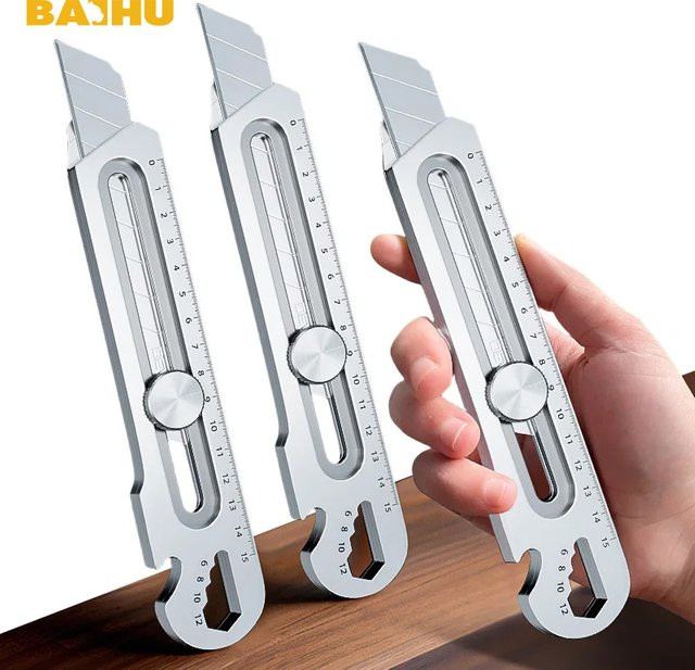 Baihu Einziehbares Utility-Messer aus Edelstahl in Silber - Bild 1