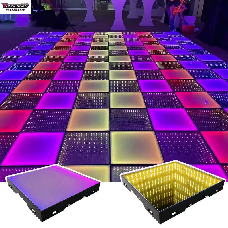 DDMSNSTAR RGB LED Tanzfläche Set mit Flycase, 50 Stück kabellose LED-Panel-Fliesen für Indoor, Farbe: Schwarz, B/T: 50 x 50 cm - Bild 4