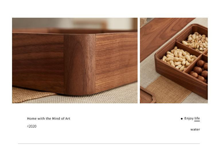 Massivholz-Schubladenfach-Box für Snacks und Süßigkeiten in Braun mit abgerundeten Ecken - Bild 5
