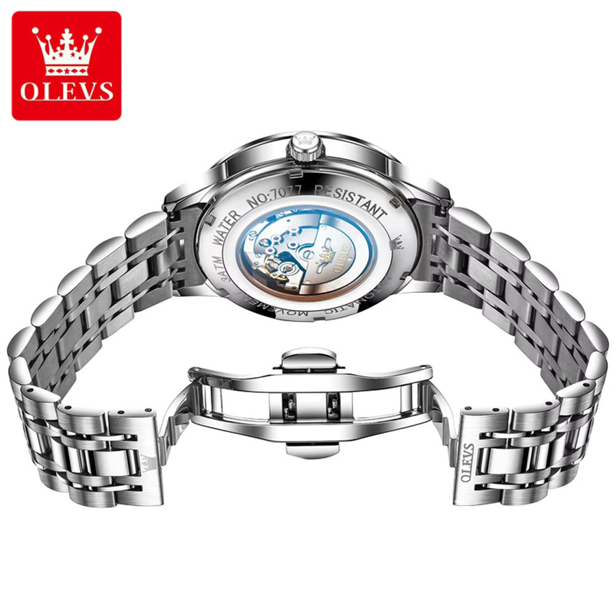 OLEVS Armbanduhr Automatik, Edelstahl, Gold, Herren - Bild 2