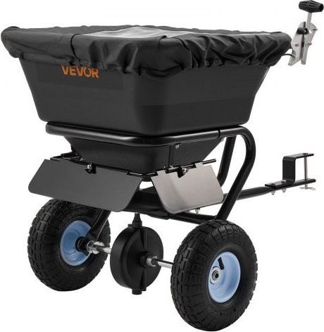VEVOR Streuwagen für Rasen und Garten mit 38,6 kg Fassungsvermögen, 3 m Streubreite und All-Terrain Reifen in Schwarz - Bild 1