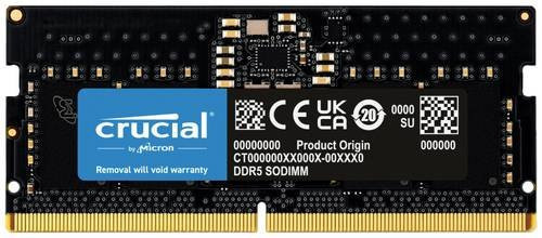 Crucial RAM DDR5 Laptop-Arbeitsspeicher Modul 8GB 4800MHz 262pin SO-DIMM CL40 CT8G48C40S5 Schwarz - Bild 1