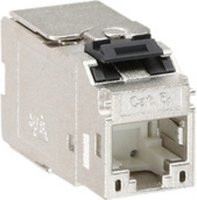 Gira Modular Jack RJ45 Cat6A Ethernet LAN Buchse mit Staubschutz in Silber - Bild 1