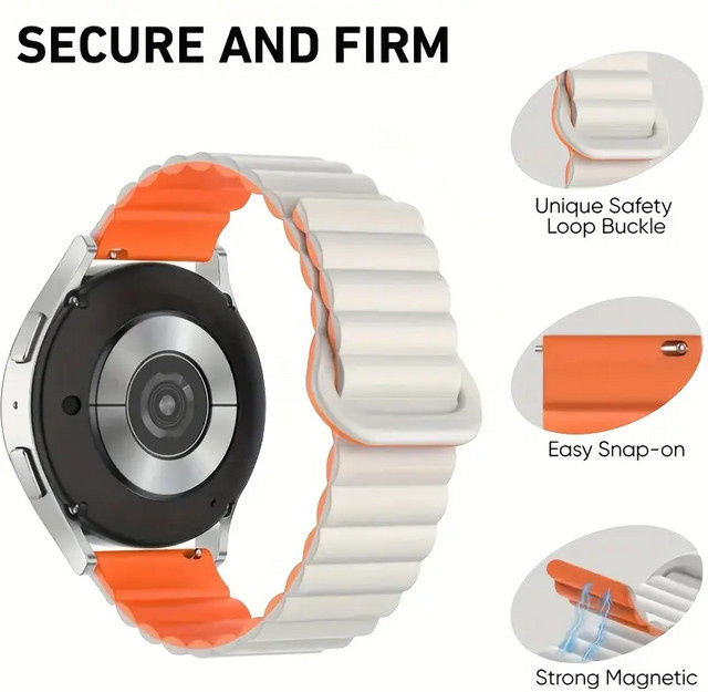 Uhrenarmband Silikon-Gliederarmband, 20 mm, 22 mm, für Samsung Galaxy und Huawei GT - Bild 1