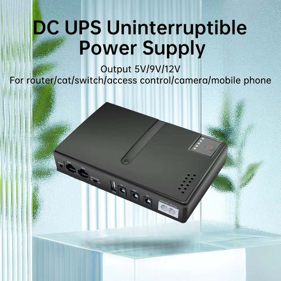 USV Unterbrechungsfreie Stromversorgung 1018L DC Backup für WIFI Router und Telefon, 5V 9V 12V, 36W, Schwarz - Bild 2